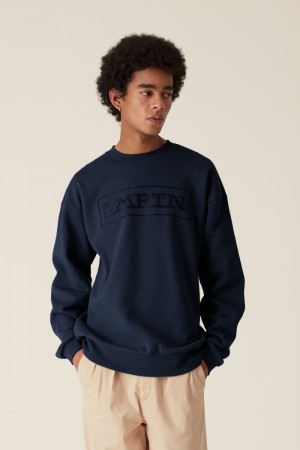 La Martina LMRTN Crew-neck Sweatshirt Navy | UAE-6189