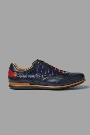 La Martina Leather Oxford-style Men Shoes Navy | UTT-1039