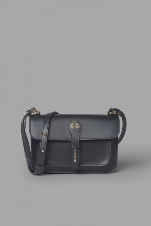 La Martina Leather Women Messenger Bags Black | BVQ-9026