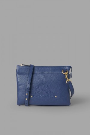 La Martina Leather Women Messenger Bags Navy | CHK-7191