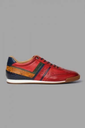 La Martina Multicoloured Leather Men Sneakers Red | VZX-9110