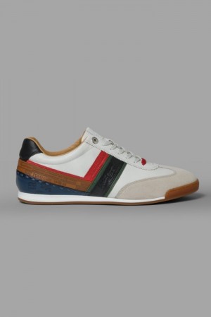 La Martina Multicoloured Leather Men Sneakers White / Grey | IFE-9206