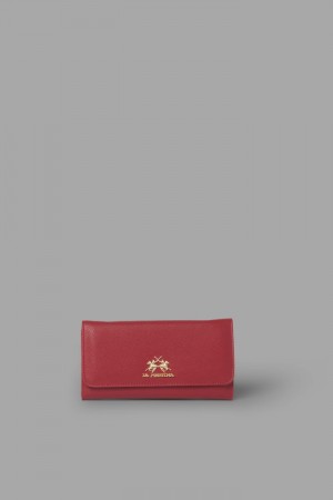 La Martina Plain-coloured Faux Leather Women Purses Red | IFD-4945