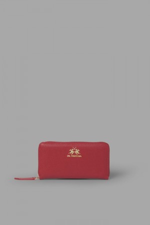 La Martina Plain-coloured Faux Leather Women Purses Red | PZW-4221