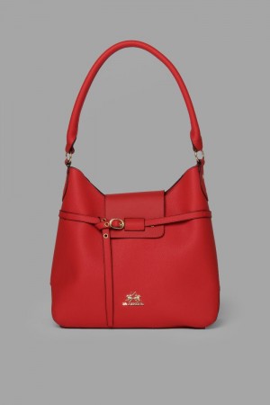La Martina Plain-coloured Trapeze Women Bags Red | JUZ-1168
