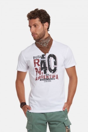 La Martina Regular-fit Cotton Men T Shirts White | KVU-4101