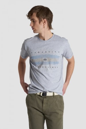 La Martina Regular-fit Cotton Men T Shirts Light Grey | GYL-6267