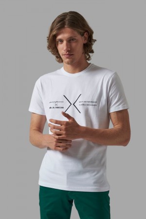 La Martina Regular-fit Cotton Men T Shirts White | SPA-1998