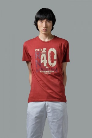 La Martina Regular-fit Cotton Men T Shirts Red | UVS-1117