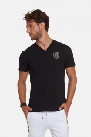 La Martina Regular-fit Cotton Men T Shirts Black | EBF-9876
