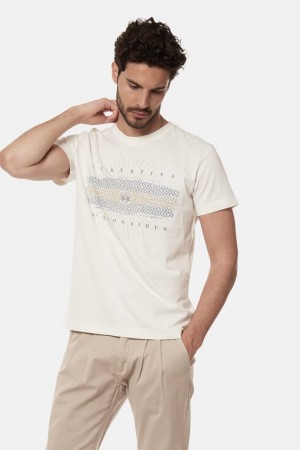 La Martina Regular-fit Cotton Men T Shirts White | IJU-2079
