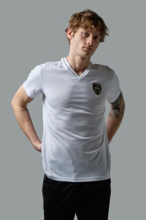 La Martina Regular-fit Cotton Men T Shirts White | HUB-5538