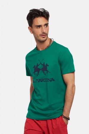 La Martina Regular-fit Cotton Men T Shirts Green | LPT-5992