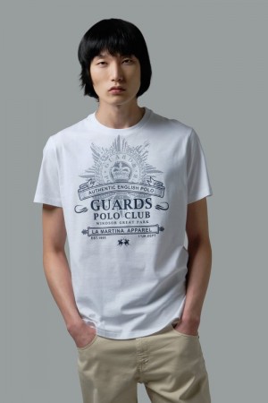 La Martina Regular-fit Cotton Men T Shirts White | JVI-5649