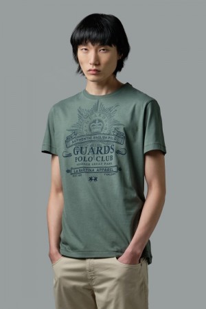 La Martina Regular-fit Cotton Men T Shirts Olive | KPY-7378