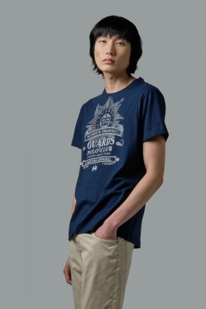 La Martina Regular-fit Cotton Men T Shirts Navy | BBZ-0981
