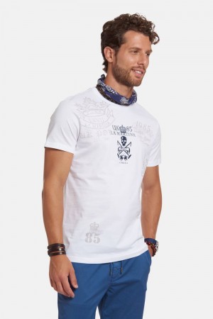 La Martina Regular-fit Cotton Men T Shirts White | XAA-2820