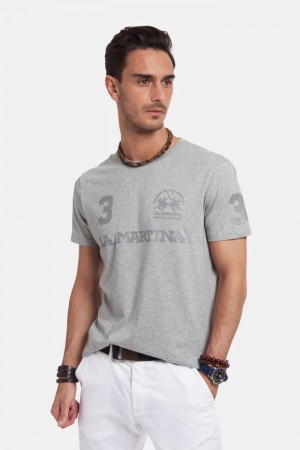La Martina Regular-fit Cotton Men T Shirts Light Grey | JWB-2024