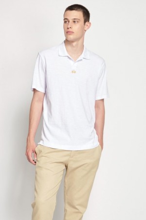 La Martina Regular-fit Jersey Men Polo Shirt White | UGJ-0288