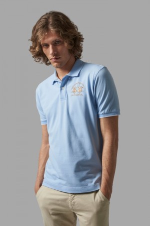 La Martina Regular-fit Men Polo Shirt Blue | PSJ-8413