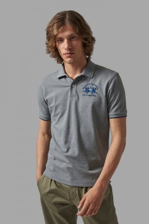 La Martina Regular-fit Men Polo Shirt Grey | NTD-3944