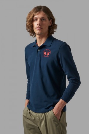 La Martina Regular-fit Men Polo Shirt Navy | YED-3462