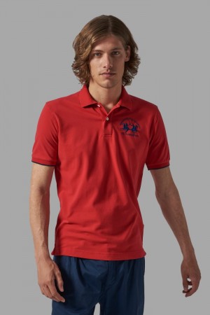 La Martina Regular-fit Men Polo Shirt Red | DYX-5158