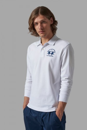 La Martina Regular-fit Men Polo Shirt White | ZND-3004