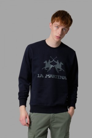 La Martina Regular-fit Men Sweater Navy | XXN-3995