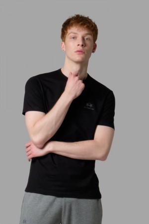 La Martina Regular-fit Men T Shirts Black | XLM-2237