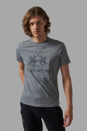La Martina Regular-fit Men T Shirts Grey | BIO-5067