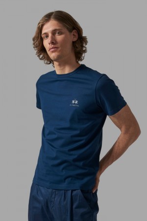 La Martina Regular-fit Men T Shirts Navy | BVC-6551