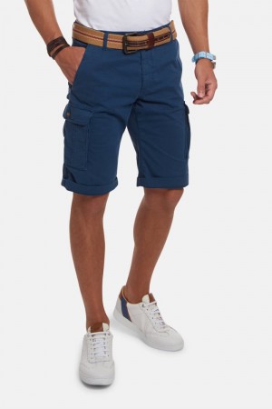La Martina Regular-fit Stretch Cotton Men Bermuda Shorts Navy | IWD-2925