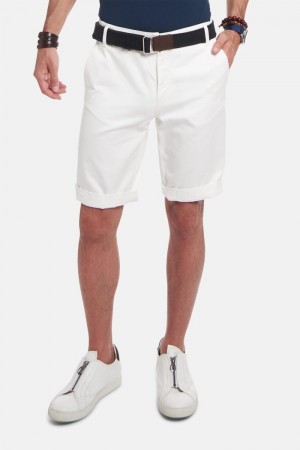 La Martina Regular-fit Stretch Cotton Men Bermuda Shorts White | ARN-8620