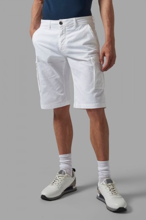 La Martina Regular-fit Stretch Cotton Men Bermuda Shorts White | VNR-3064