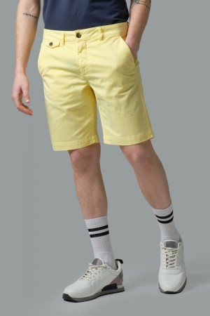 La Martina Regular-fit Stretch Cotton Men Bermuda Shorts Yellow | EHA-1489