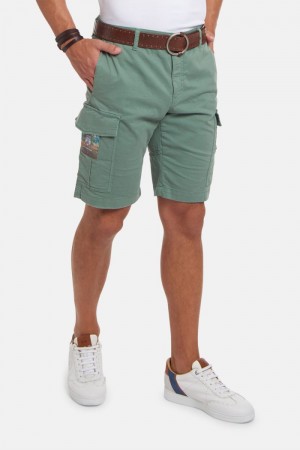 La Martina Regular-fit Stretch Cotton Men Bermuda Shorts Olive | GCI-9228