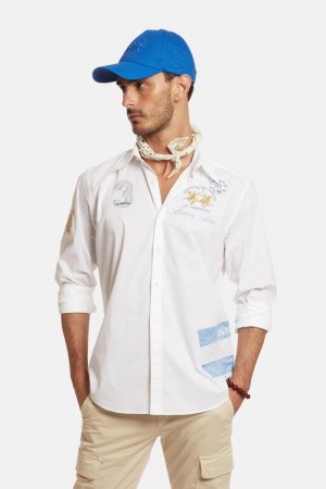 La Martina Regular-fit Stretch Cotton Men Shirts White | OGQ-5028