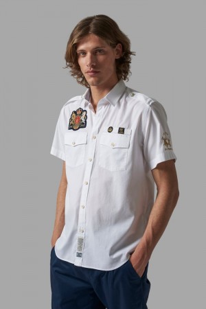 La Martina Regular-fit Stretch Cotton Men Shirts White | MWV-7001