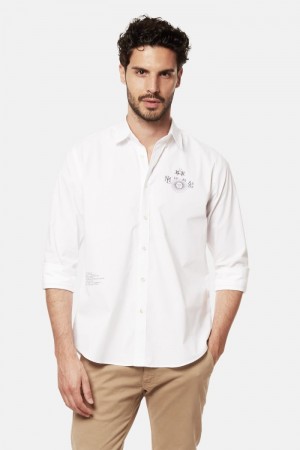 La Martina Regular-fit Stretch Cotton Men Shirts White | WOU-9530