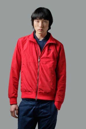 La Martina Regular-fit Synthetic Fibre Men Windbreaker Red | RMP-1821