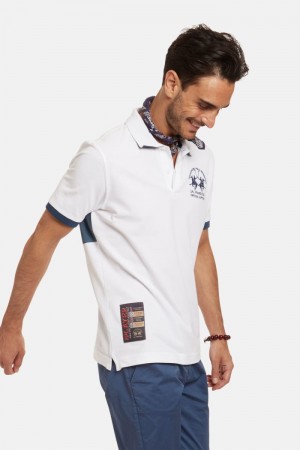 La Martina Short-sleeved Regular Fit Men Polo Shirt White | LPG-0560