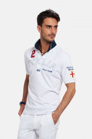 La Martina Short-sleeved Regular Fit Men Polo Shirt White | ETW-6044