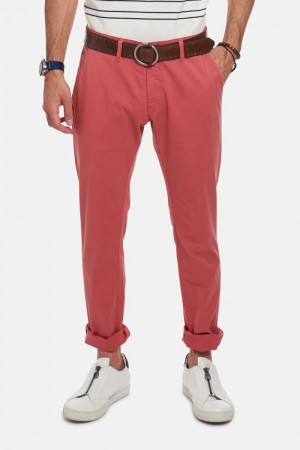 La Martina Slim-fit Stretch Cotton Men Trousers Purple | KYE-6230