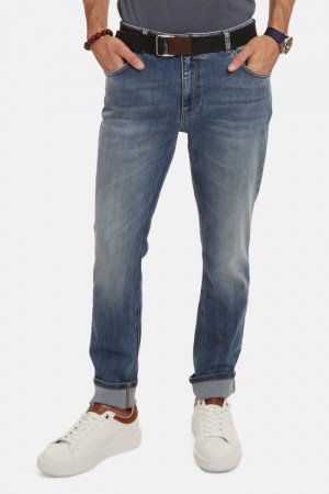 La Martina Slim-fit Stretch Cotton Men Trousers Light Indigo | VOV-5335