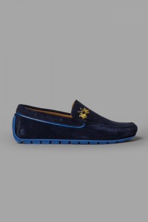 La Martina Suede Men Moccasins Navy Blue | LCI-2876